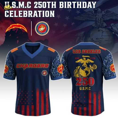 Los Angeles Chargers x USMC 250th Birthday Edition-V-neck Short Sleeve Jersey