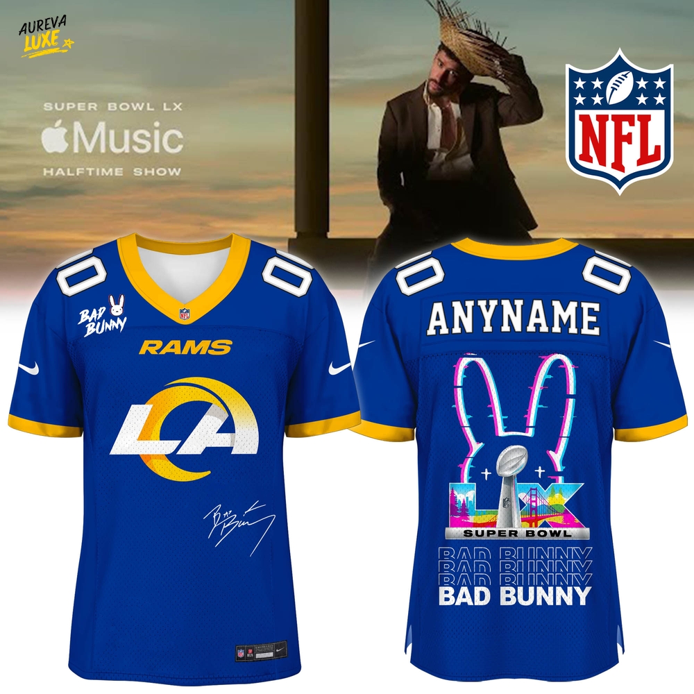 Los Angeles Rams x Bad Bunny Super Bowl Football Jersey Limited Edition Los Angeles Rams x Bad Bunny Super Bowl Football Jersey Limited Edition