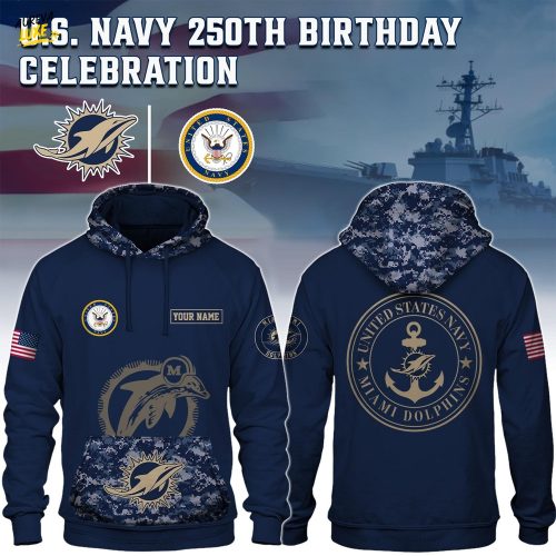Miami Dolphins x US Navy Hoodie Edition-3D Unisex Hoodie