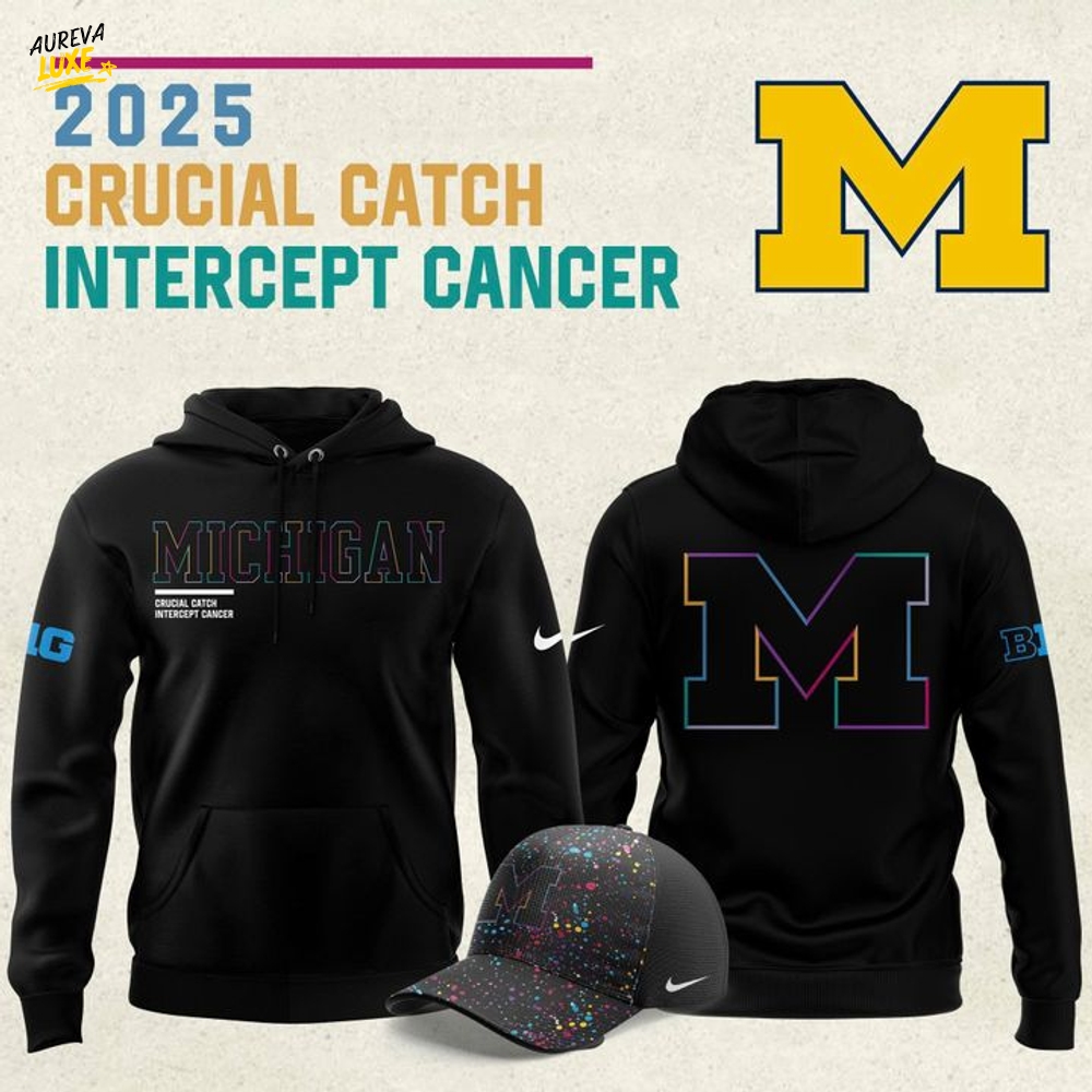 Michigan Wolverines x Crucial Catch Intercept Cancer 2025 Special Hoodie Michigan Wolverines x Crucial Catch Intercept Cancer 2025 Special Hoodie