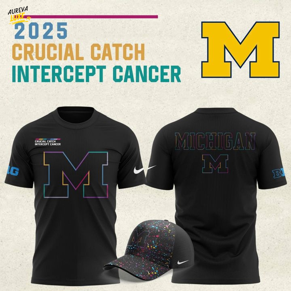 Michigan Wolverines x Crucial Catch Intercept Cancer 2025 Special Tee Michigan Wolverines x Crucial Catch Intercept Cancer 2025 Special Tee