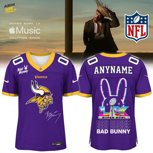 Minnesota Vikings x Bad Bunny Super Bowl Football Jersey Limited Edition