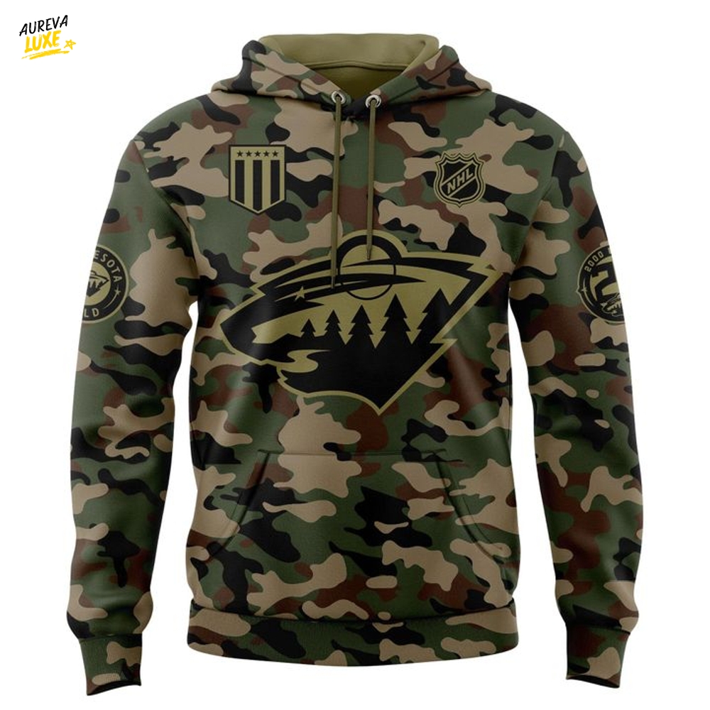 Minnesota Wild Salute To Service Military Appreciation Night Camo Hoodie Minnesota Wild Salute To Service Military Appreciation Night Camo Hoodie