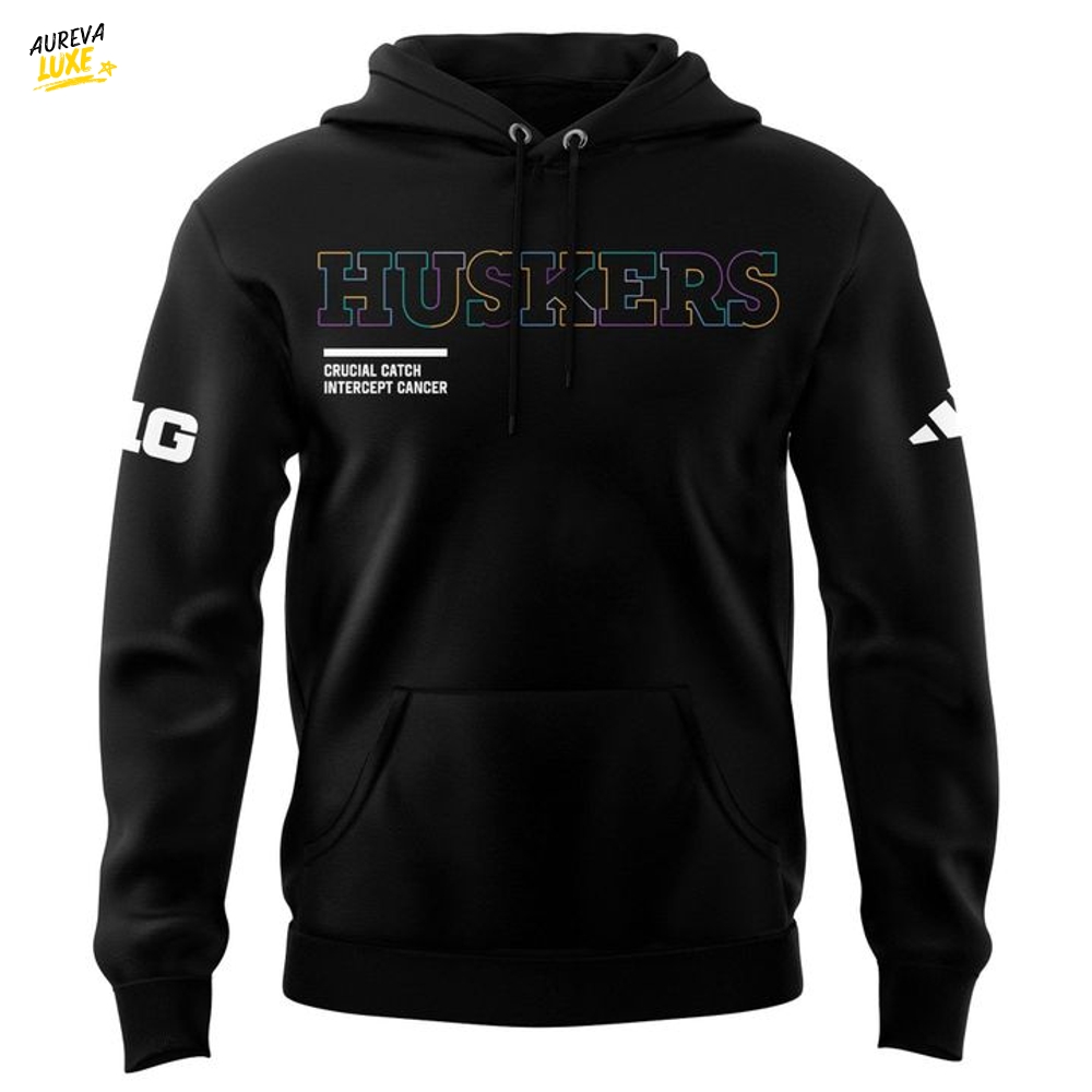 Nebraska Cornhuskers x Crucial Catch Intercept Cancer 2025 Special Hoodie Nebraska Cornhuskers x Crucial Catch Intercept Cancer 2025 Special Hoodie