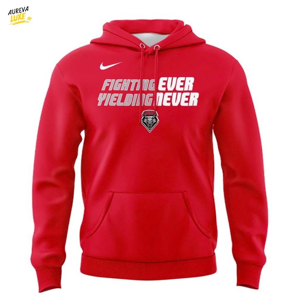 New Mexico Lobos "Fighting Ever Yielding Never" Red Hoodie New Mexico Lobos "Fighting Ever Yielding Never" Red Hoodie