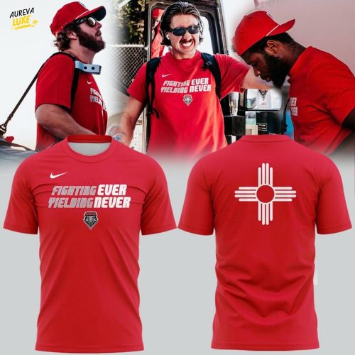 New Mexico Lobos "Fighting Ever Yielding Never" Red T-Shirt