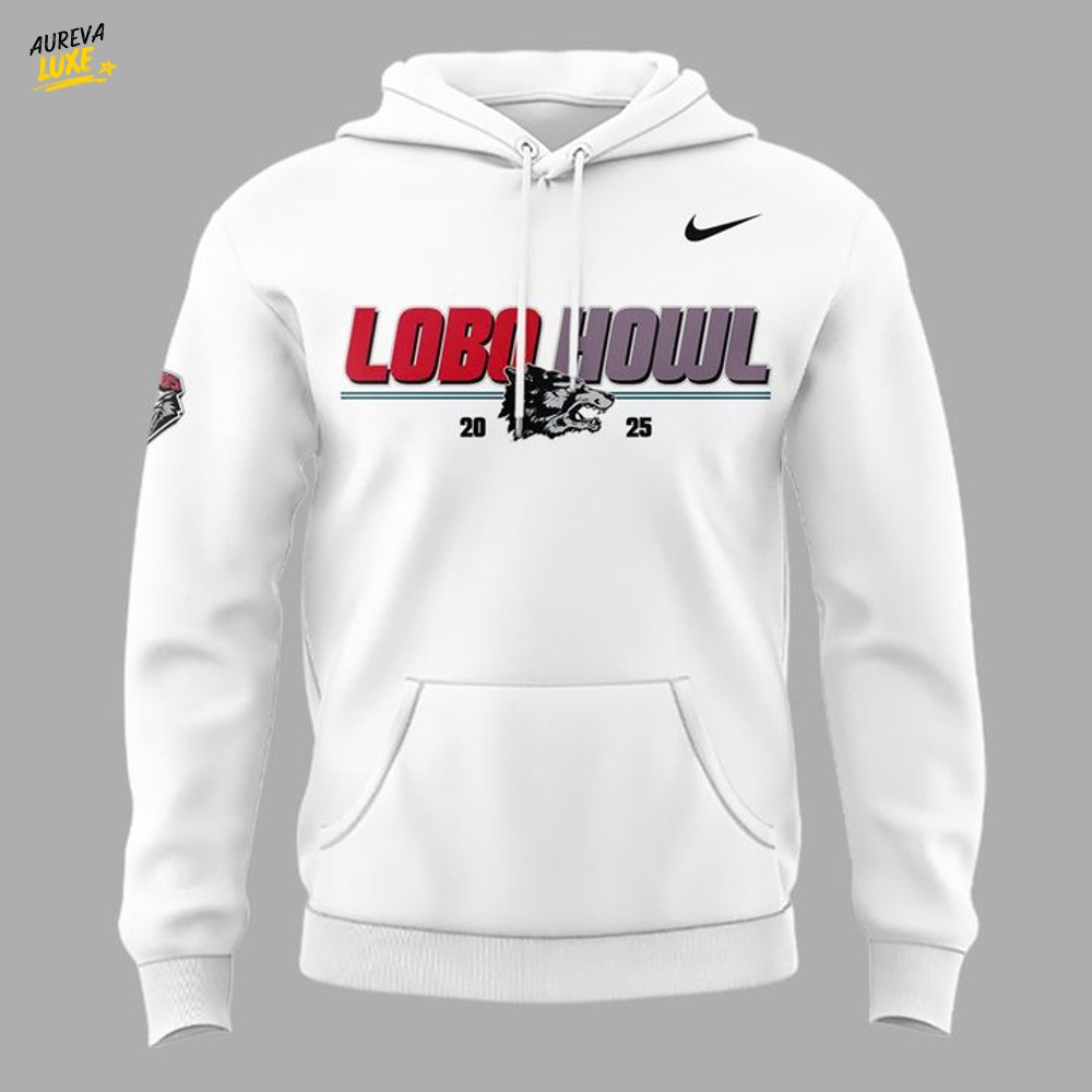 New Mexico Lobos "LOBO HOWL" White Hoodie New Mexico Lobos "LOBO HOWL" White Hoodie