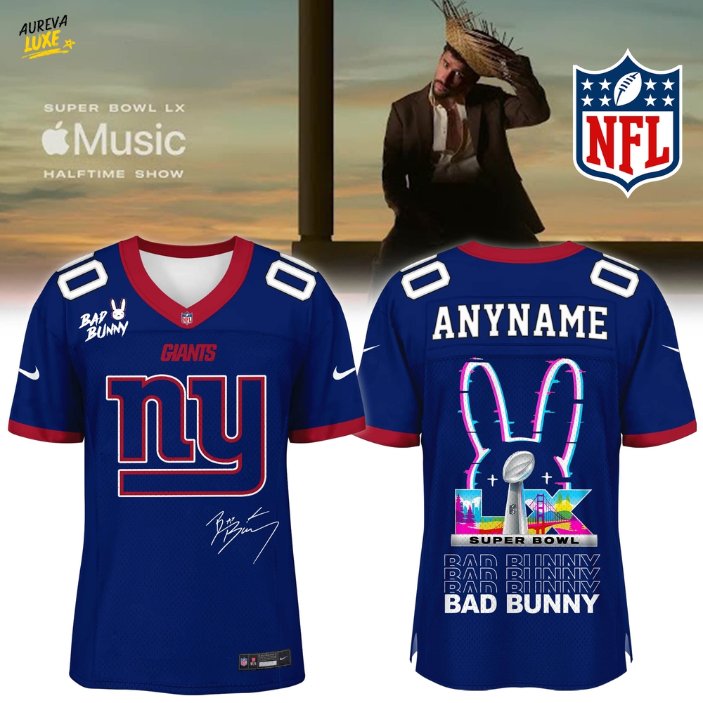 New York Giants x Bad Bunny Super Bowl Football Jersey Limited Edition New York Giants x Bad Bunny Super Bowl Football Jersey Limited Edition
