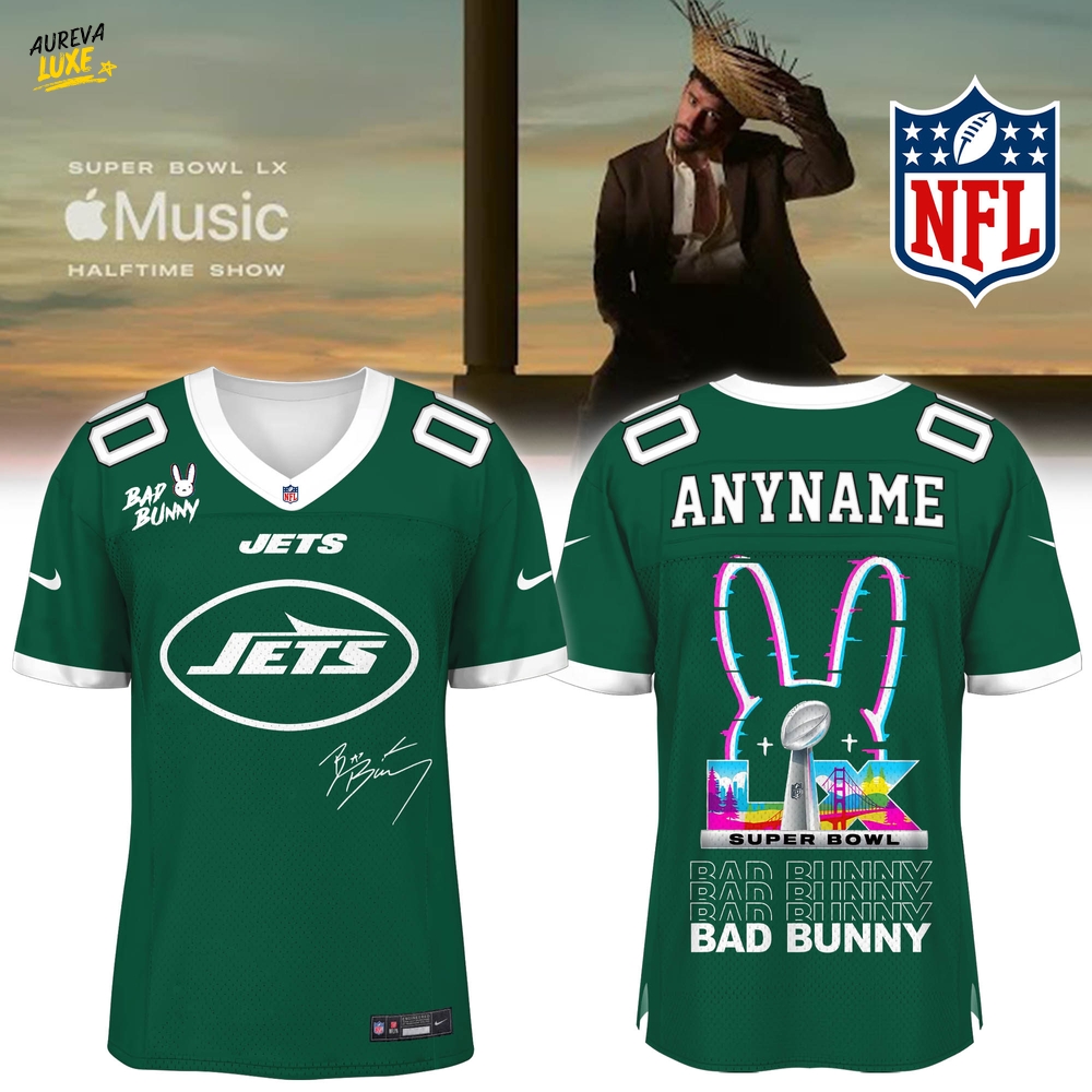 New York Jets x Bad Bunny Super Bowl Football Jersey Limited Edition New York Jets x Bad Bunny Super Bowl Football Jersey Limited Edition