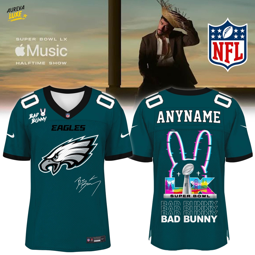 Philadelphia Eagles x Bad Bunny Super Bowl Football Jersey Limited Edition Philadelphia Eagles x Bad Bunny Super Bowl Football Jersey Limited Edition