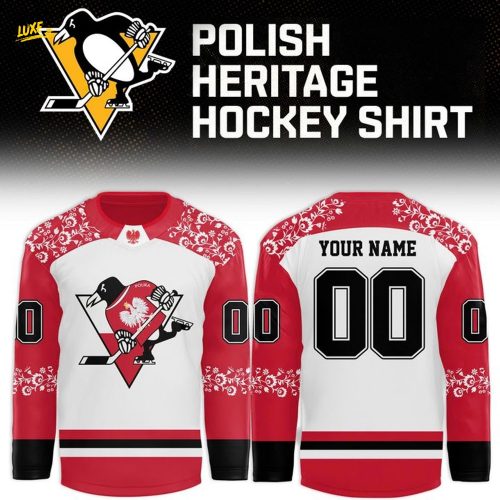 Pittsburgh Penguins x 2025 Polish Heritage Custom Hockey Jersey