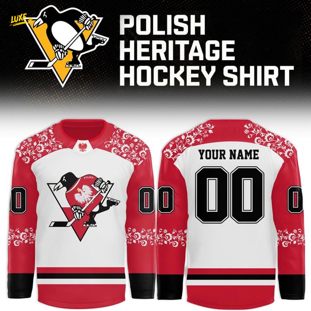 Pittsburgh Penguins x 2025 Polish Heritage Custom Hockey Jersey Pittsburgh Penguins x 2025 Polish Heritage Custom Hockey Jersey