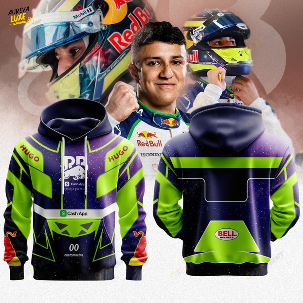 Racing Bulls Isack Hadjar Premium F1 Helmet Special Hoodie Racing Bulls Isack Hadjar Premium F1 Helmet Special Hoodie