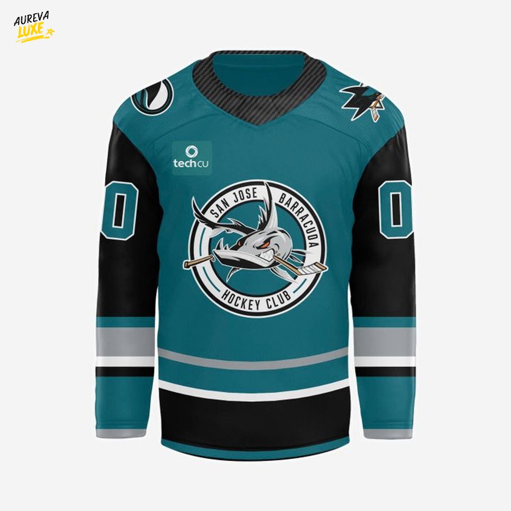 San Jose Barracuda Special New 2025-2026 Teal Custom Hockey Jersey San Jose Barracuda Special New 2025-2026 Teal Custom Hockey Jersey