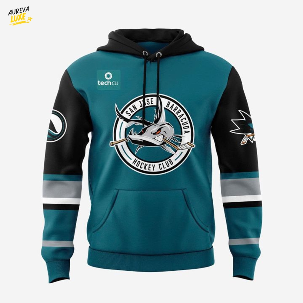 San Jose Barracuda Special New 2025-2026 Teal Hoodie San Jose Barracuda Special New 2025-2026 Teal Hoodie