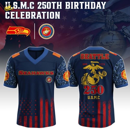 Seattle Seahawks x USMC 250th Birthday Edition-V-neck Short Sleeve Jersey