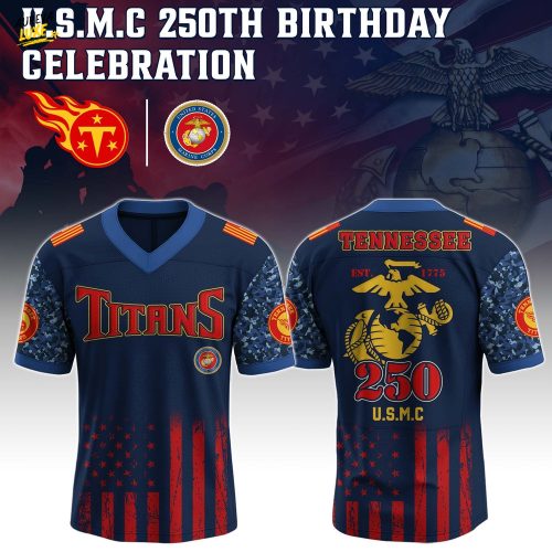 Tennessee Titans x USMC 250th Birthday Edition-V-neck Short Sleeve Jersey