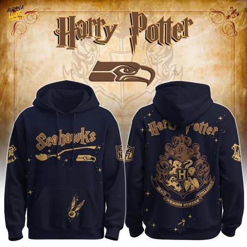 Unisex Seahawks x Hogwarts Enchanted Crossover Hoodie
