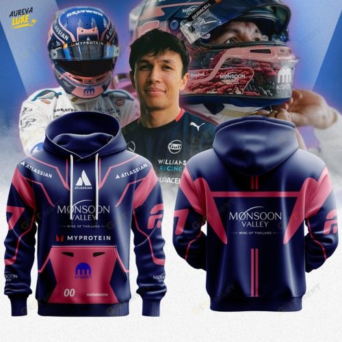 Williams Alex Albon Premium F1 Helmet Special Hoodie
