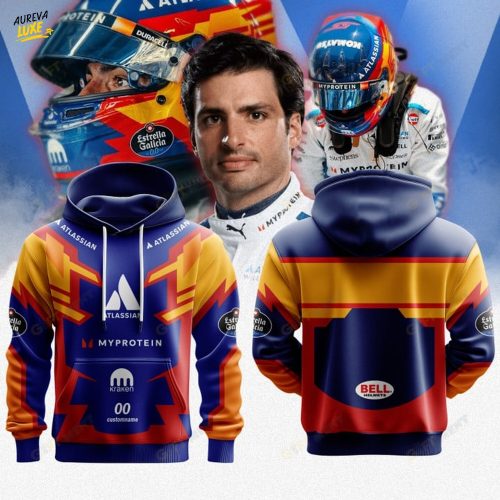 Williams Carlos Sainz Premium F1 Helmet Special Hoodie