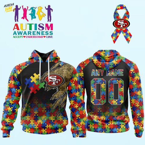 Autism Awareness San Francisco 49ers Hoodie V2-3D Unisex Hoodie