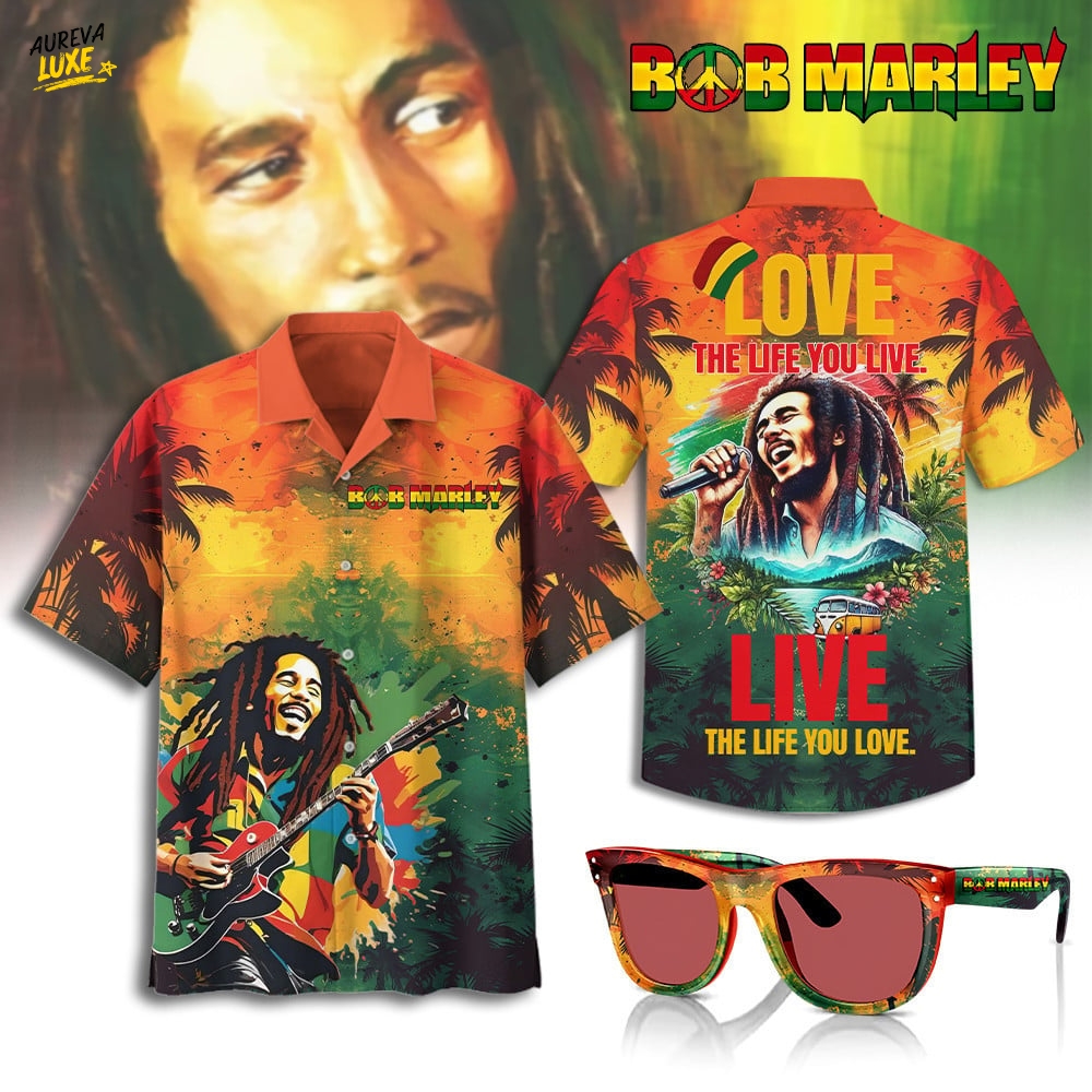Bob Marley Love the Life You Live Live The Life You Love Hawaiian Shirt Bob Marley Love the Life You Live Live The Life You Love Hawaiian Shirt