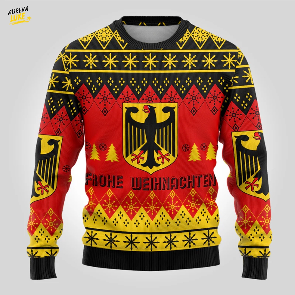 Germany Christmas Frohe Weihnachten Ugly Pattern Sweatshirt Germany Christmas Frohe Weihnachten Ugly Pattern Sweatshirt