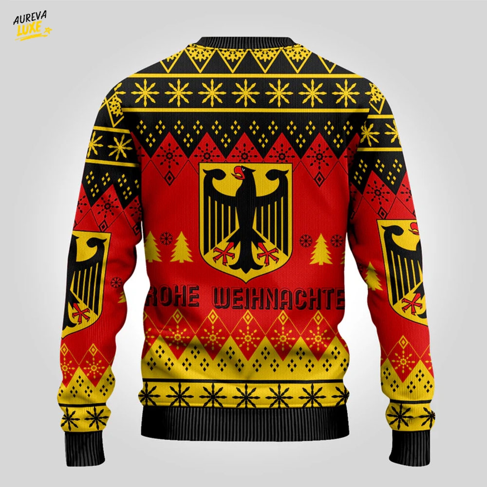 Germany Christmas Frohe Weihnachten Ugly Pattern Sweatshirt Germany Christmas Frohe Weihnachten Ugly Pattern Sweatshirt