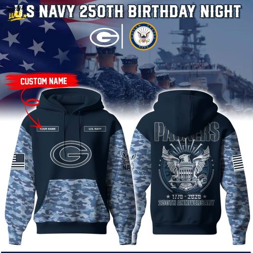Green Bay Packers x U.S. Navy 250th Anniversary Special Edition 2025-3D Unisex Hoodie