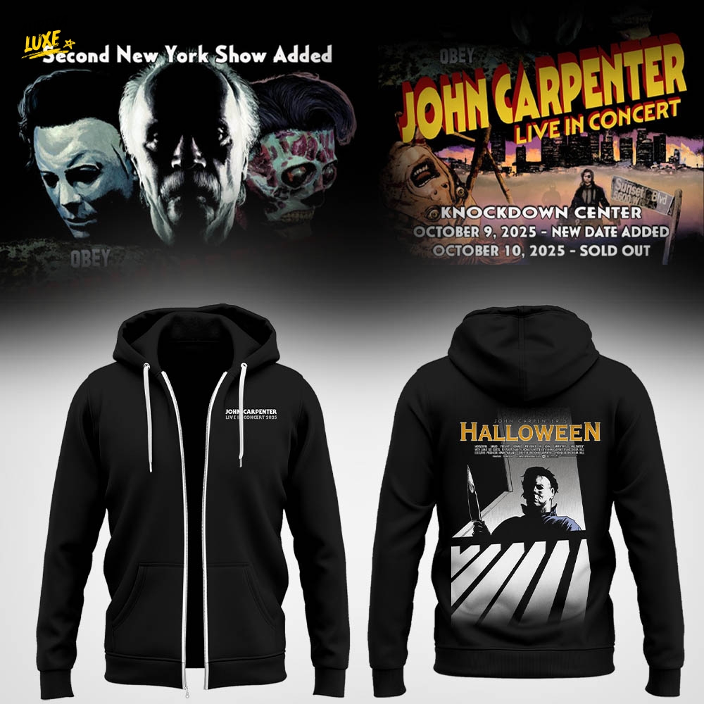Limited Edition John Carpenter Tour 2025 Zip Hoodie Limited Edition John Carpenter Tour 2025 Zip Hoodie