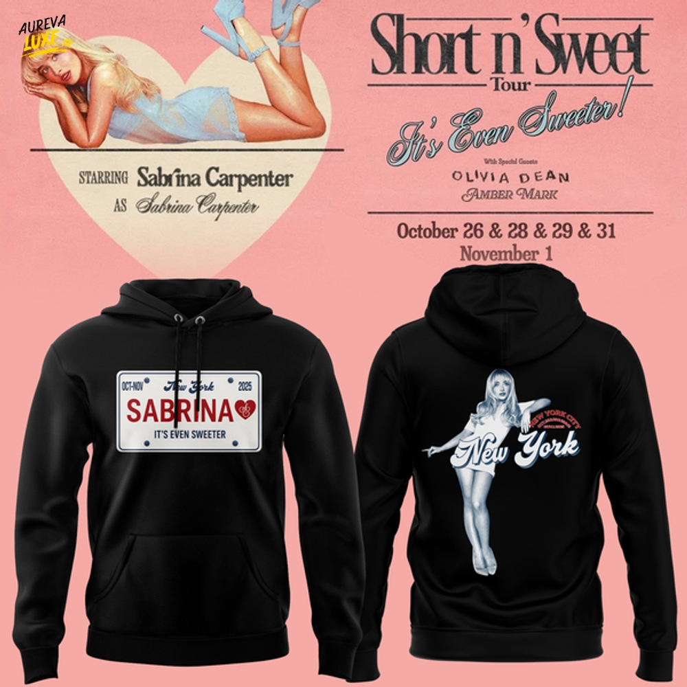 Limited Edition Short N' Sweet Tour New York City Black Hoodie Limited Edition Short N' Sweet Tour New York City Black Hoodie