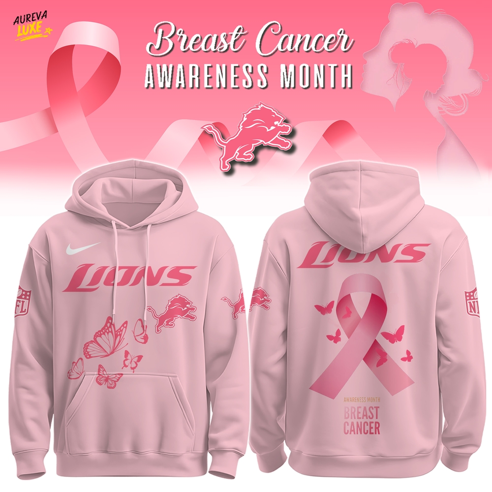 Lions Breast Cancer Awareness Edition Hoodie Lions Breast Cancer Awareness Edition Hoodie