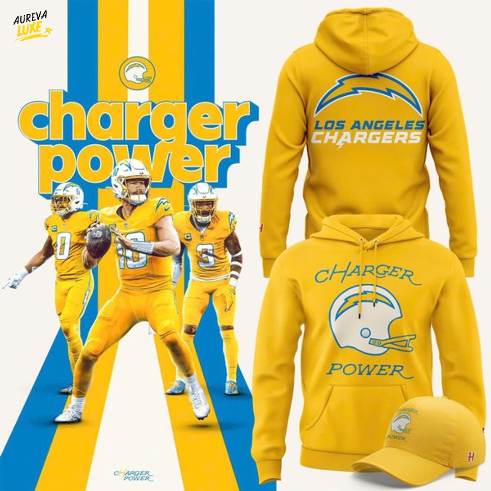 Los Angeles Chargers "Charger Power" Yellow Hoodie Los Angeles Chargers "Charger Power" Yellow Hoodie