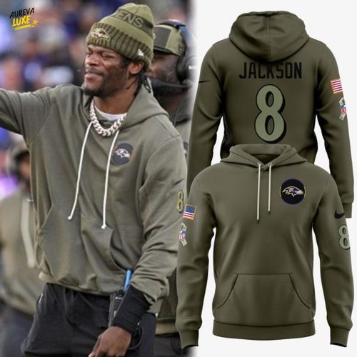 Men's Nike Olive Baltimore Ravens 2025 Salute To Service Hoodie - Custom
