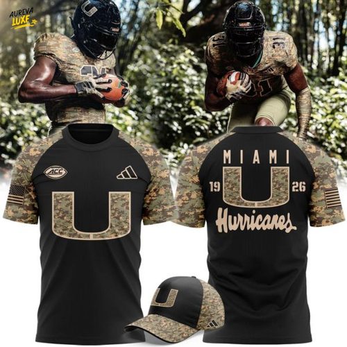Miami Hurricanes 2025 Military Appreciation T-shirt