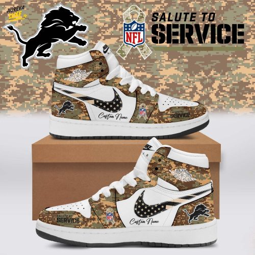 NFL Detroit Lions x Salute To Service Limited Edition AJ1 Shoes 2025 New