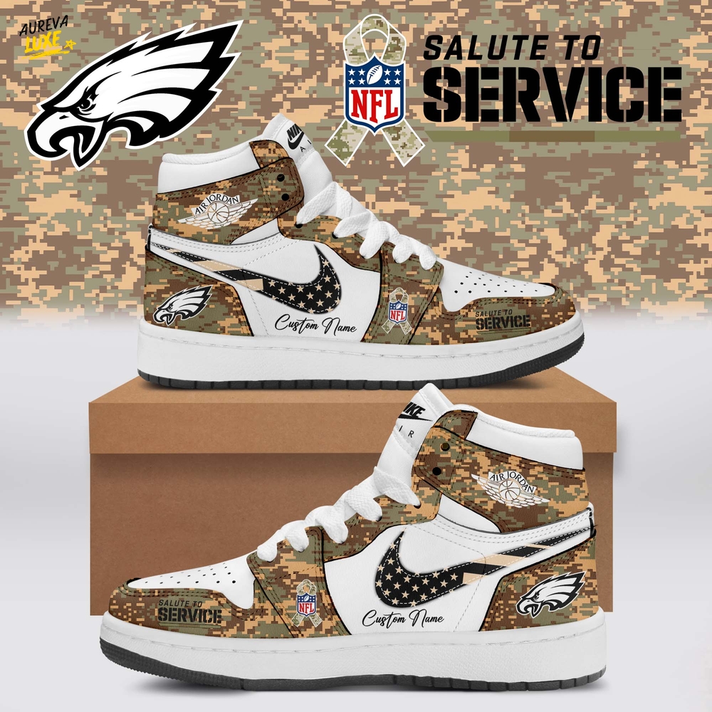NFL Philadelphia Eagles x Salute To Service Limited Edition AJ1 Shoes 2025 New NFL Philadelphia Eagles x Salute To Service Limited Edition AJ1 Shoes 2025 New