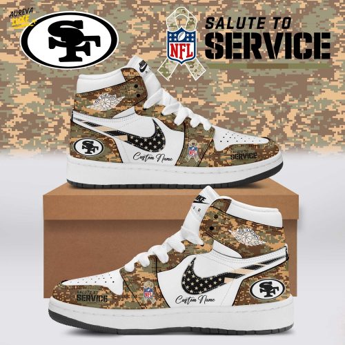 NFL San Francisco 49ers x Salute To Service Limited Edition AJ1 Shoes 2025 New