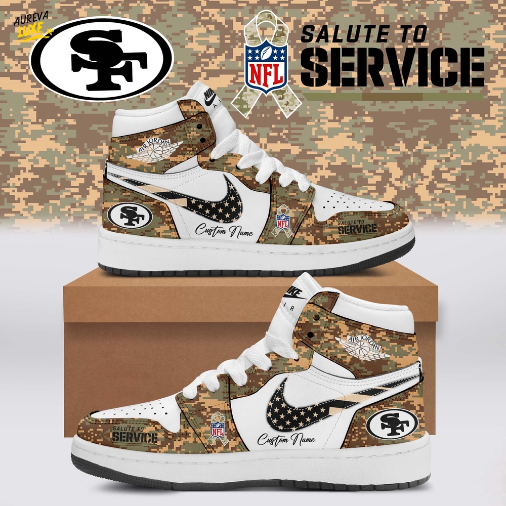 NFL San Francisco 49ers x Salute To Service Limited Edition AJ1 Shoes 2025 New NFL San Francisco 49ers x Salute To Service Limited Edition AJ1 Shoes 2025 New