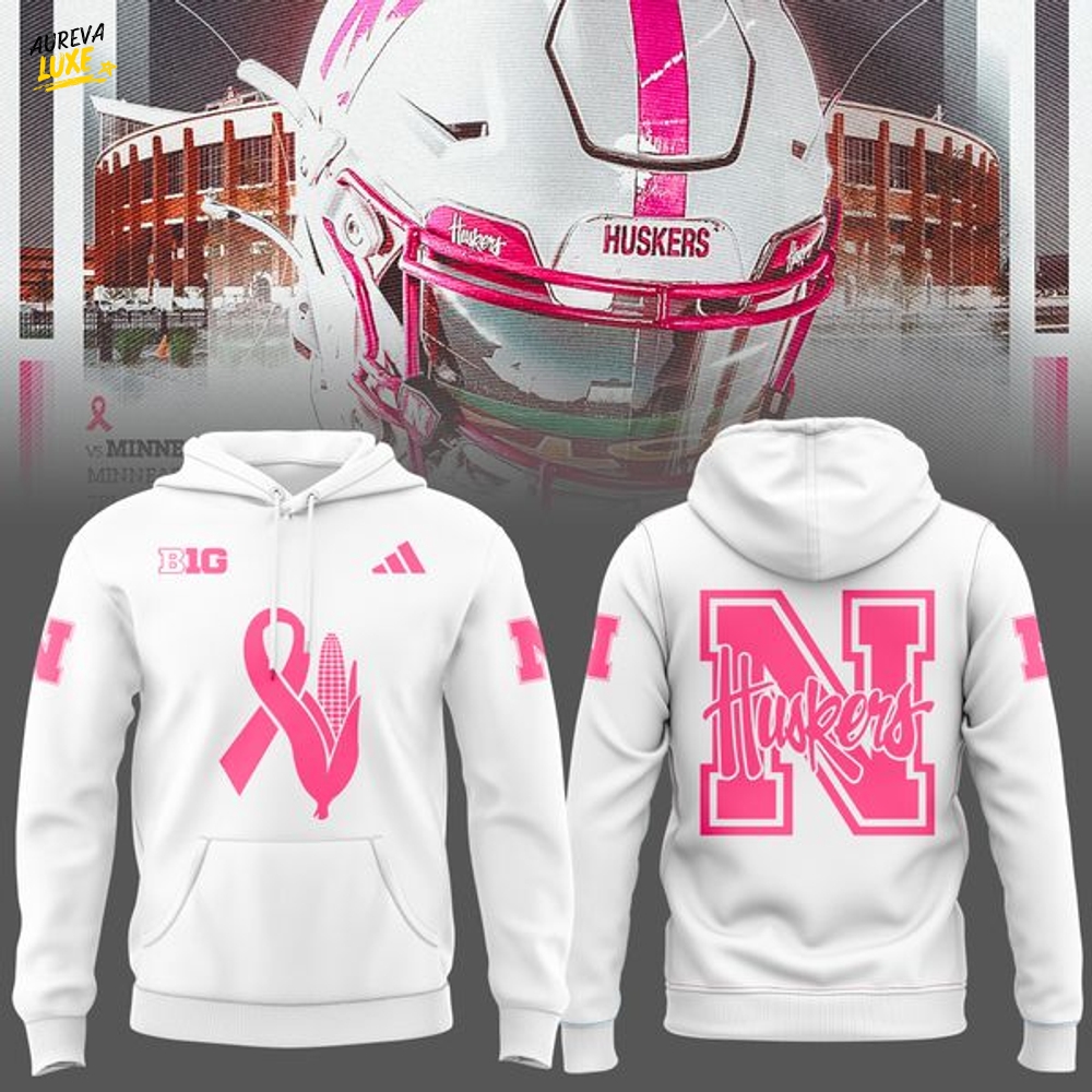 Nebraska Football Breast Cancer Month 2025 Hoodie Nebraska Football Breast Cancer Month 2025 Hoodie