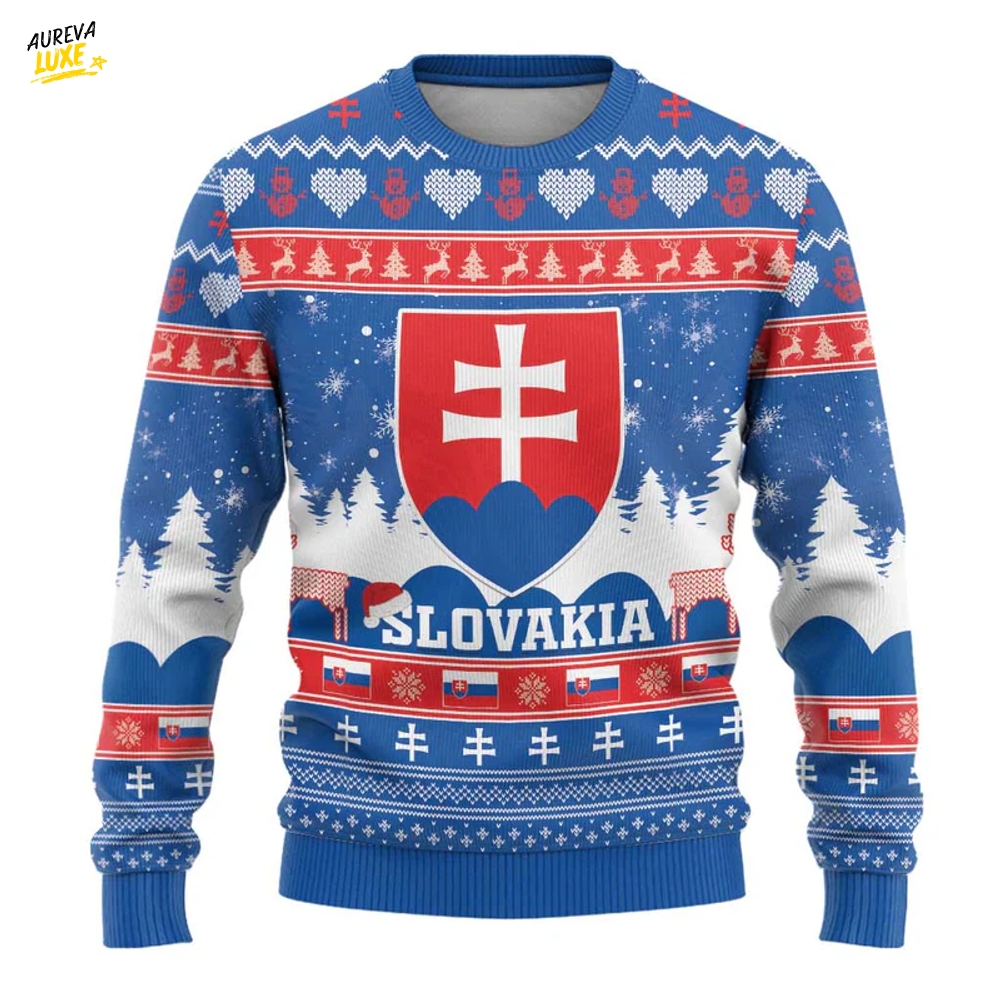 Slovakia Christmas Ugly Christmas Sweater Vesele Vianoce – Coat Of Arms Slovakia Christmas Ugly Christmas Sweater Vesele Vianoce – Coat Of Arms
