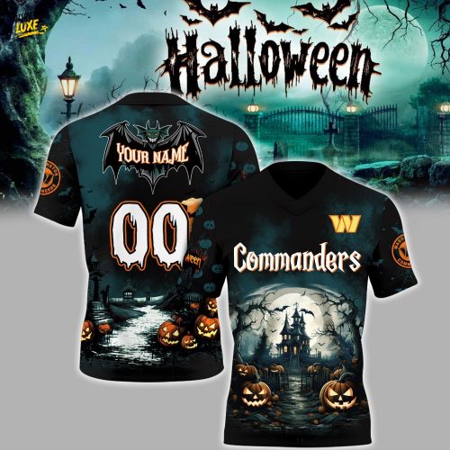 Special Edition 2025 Washington Commanders x Halloween-V-neck Short Sleeve Jersey