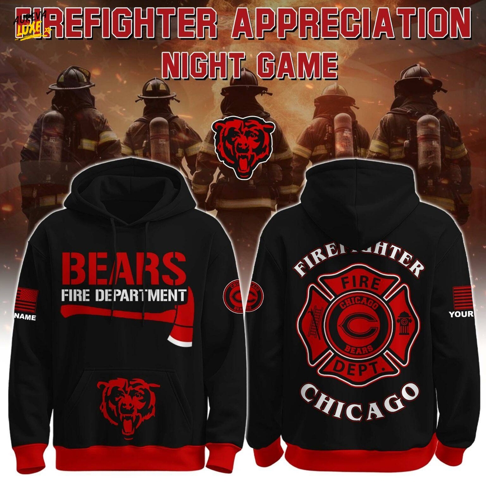 Special Edition Hoodie Chicago Bears x Firefighter Appreciation Night Game-3D Unisex Hoodie Special Edition Hoodie Chicago Bears x Firefighter Appreciation Night Game-3D Unisex Hoodie