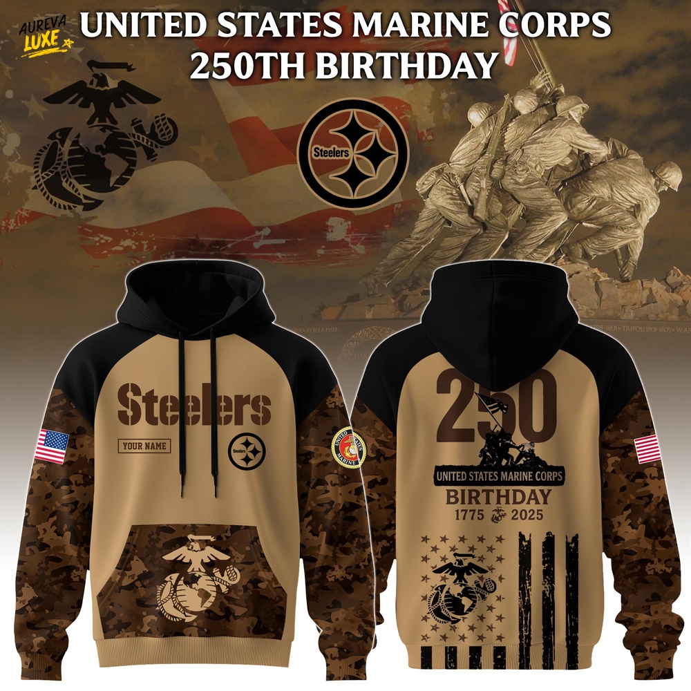 Special Edition Hoodie - Pittsburgh Steelers x U.S.M.C 250th Birthday-3D Unisex Hoodie Special Edition Hoodie - Pittsburgh Steelers x U.S.M.C 250th Birthday-3D Unisex Hoodie