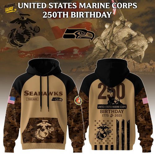 Special Edition Hoodie Seattle Seahawks x U.S.M.C 250th Birthday-3D Unisex Hoodie