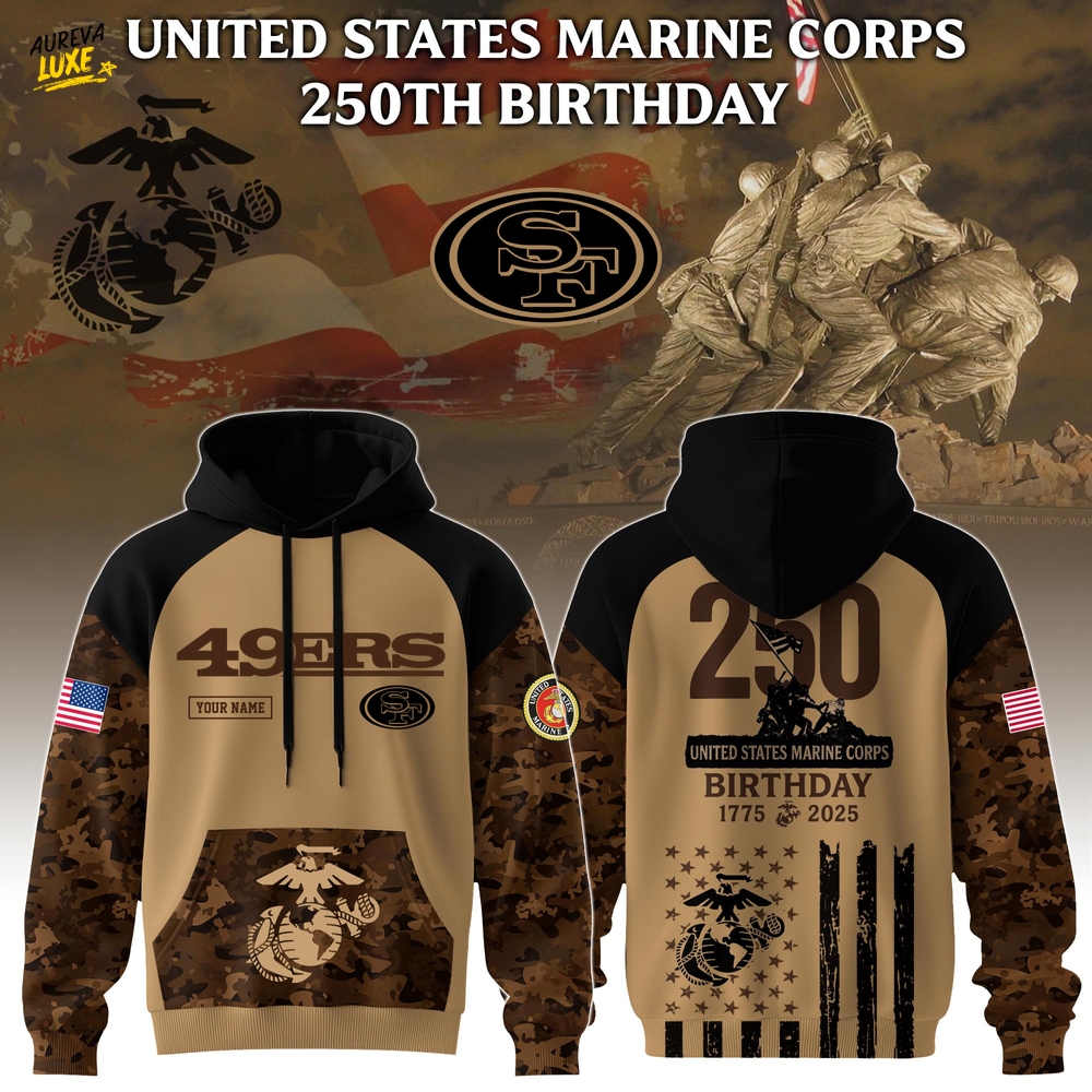 Special Edition San Francisco 49ers x U.S.M.C 250th Birthday-3D Unisex Hoodie Special Edition San Francisco 49ers x U.S.M.C 250th Birthday-3D Unisex Hoodie