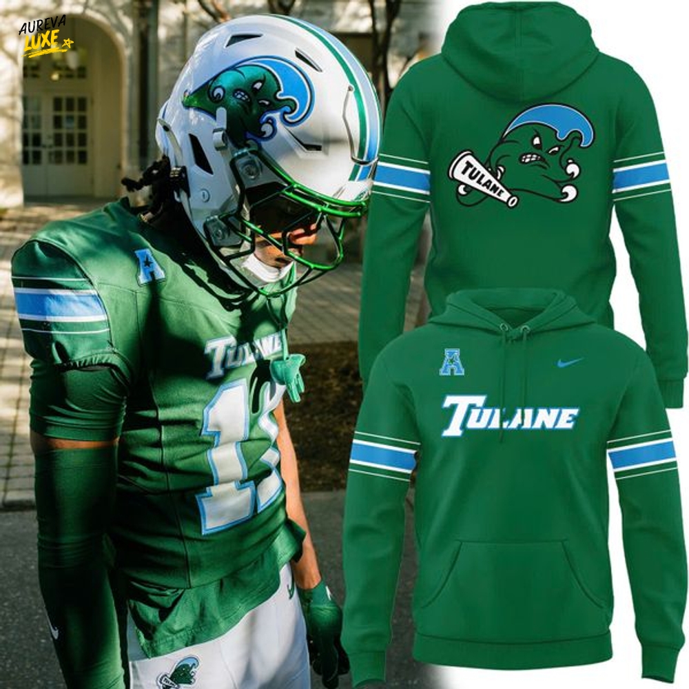 Special Tulane Green Wave Wordmark Logo Uniform Hoodie Special Tulane Green Wave Wordmark Logo Uniform Hoodie