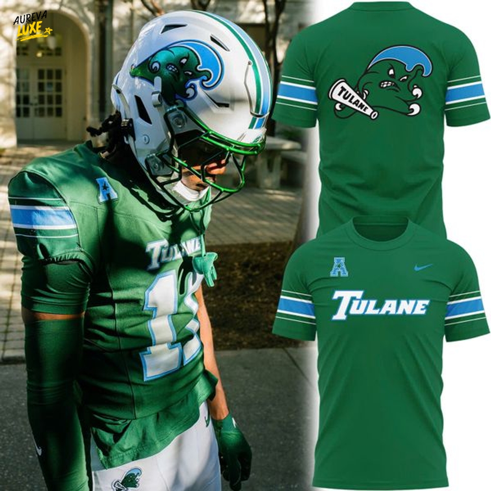 Special Tulane Green Wave Wordmark Logo Uniform Tshirt Special Tulane Green Wave Wordmark Logo Uniform Tshirt