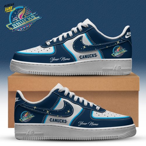 Vancouver Canucks 2025 Navy Diwali Skate H34 Sew Limited Edition AF1 Sneaker