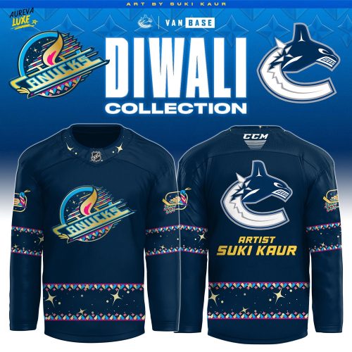 Vancouver Canucks 2025 Navy Diwali Skate Jersey Limited Edition